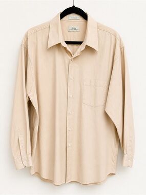 Louis Roth VTG Men's Button Down Peach Cream Long Staple Cotton